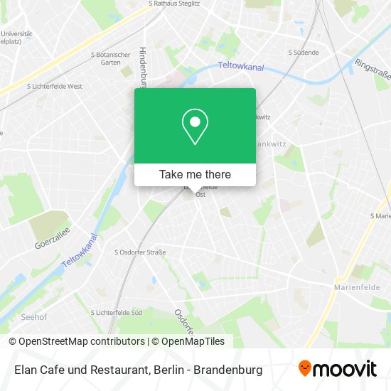 Карта Elan Cafe und Restaurant