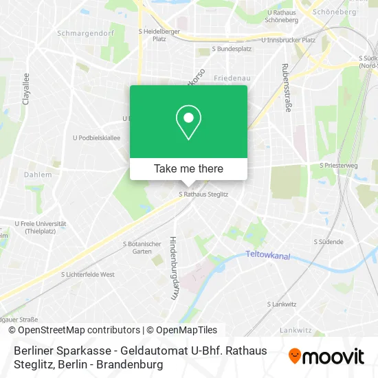 Карта Berliner Sparkasse - Geldautomat U-Bhf. Rathaus Steglitz