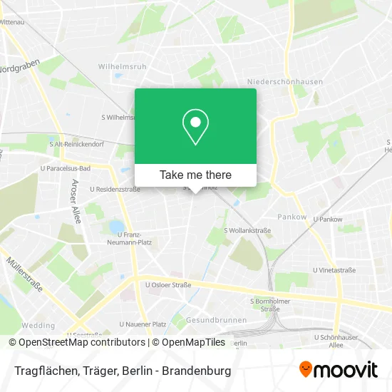 Карта Tragflächen, Träger