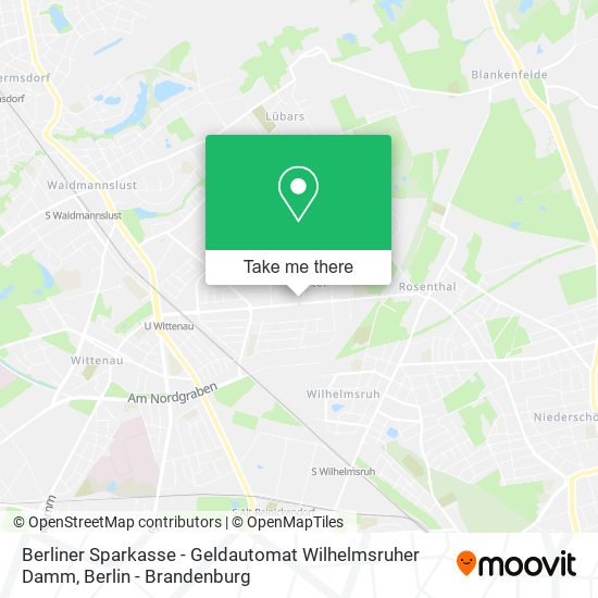Berliner Sparkasse - Geldautomat Wilhelmsruher Damm map