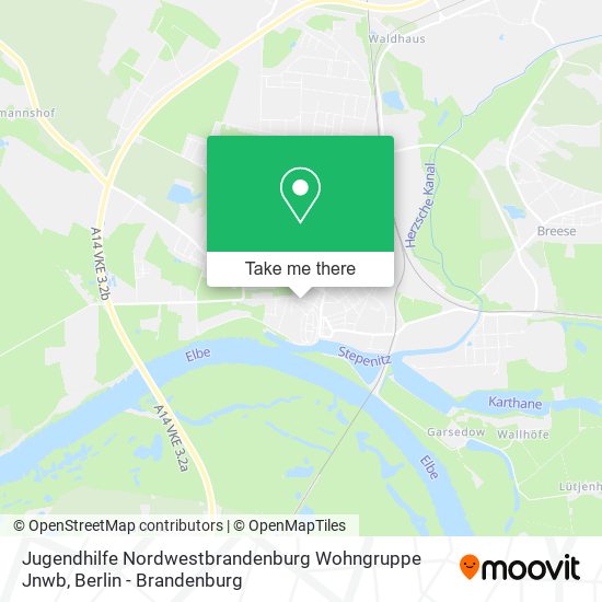 Карта Jugendhilfe Nordwestbrandenburg Wohngruppe Jnwb