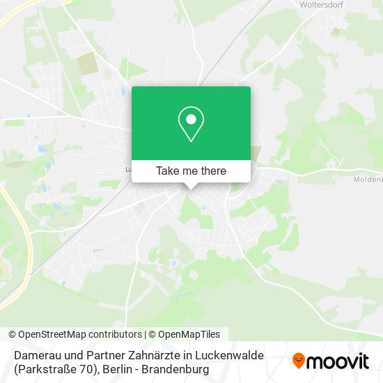 Карта Damerau und Partner Zahnärzte in Luckenwalde (Parkstraße 70)