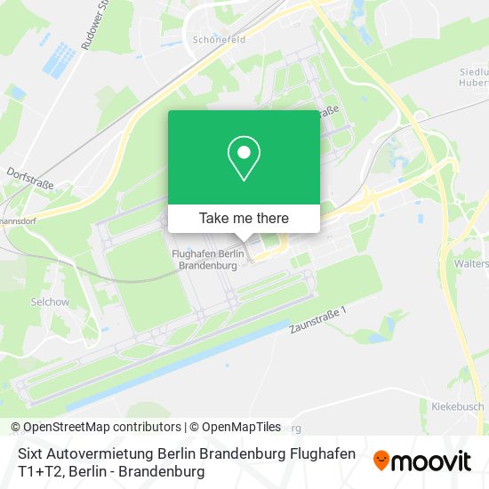 Sixt Autovermietung Berlin Brandenburg Flughafen T1+T2 map