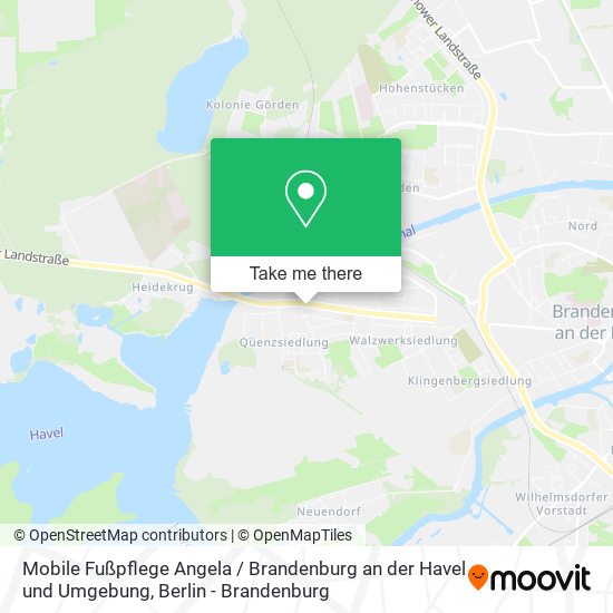 Карта Mobile Fußpflege Angela / Brandenburg an der Havel und Umgebung