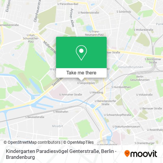 Kindergarten Paradiesvögel Genterstraße map