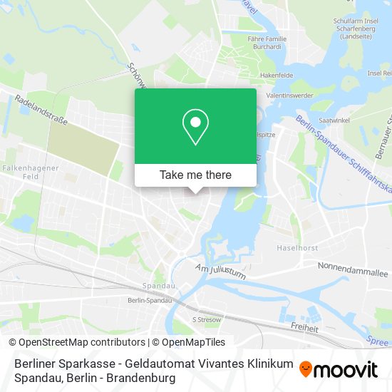 Карта Berliner Sparkasse - Geldautomat Vivantes Klinikum Spandau