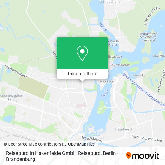 Карта Reisebüro in Hakenfelde GmbH Reisebüro