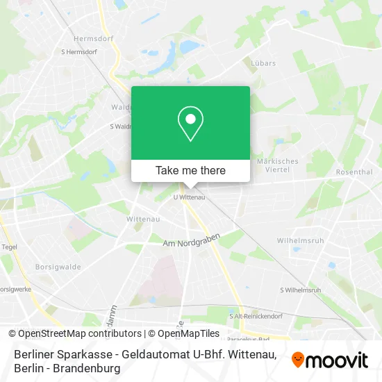 Карта Berliner Sparkasse - Geldautomat U-Bhf. Wittenau