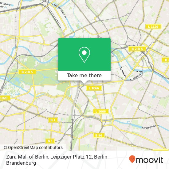 Карта Zara Mall of Berlin, Leipziger Platz 12