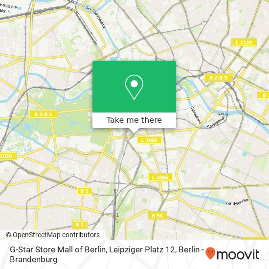 Карта G-Star Store Mall of Berlin, Leipziger Platz 12
