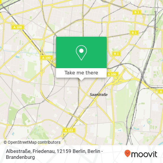 Карта Albestraße, Friedenau, 12159 Berlin