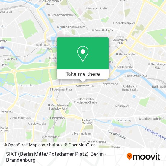 SIXT (Berlin Mitte / Potsdamer Platz) map