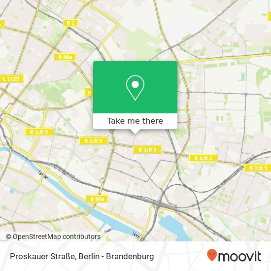Карта Proskauer Straße, Friedrichshain, 10247 Berlin