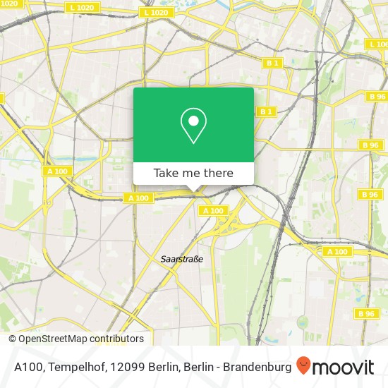 Карта A100, Tempelhof, 12099 Berlin