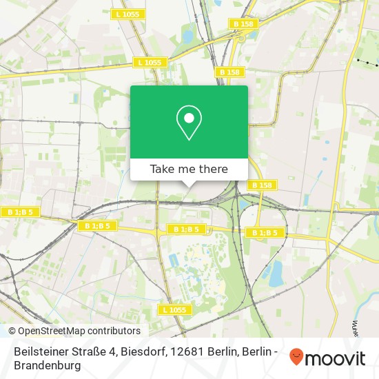 Карта Beilsteiner Straße 4, Biesdorf, 12681 Berlin