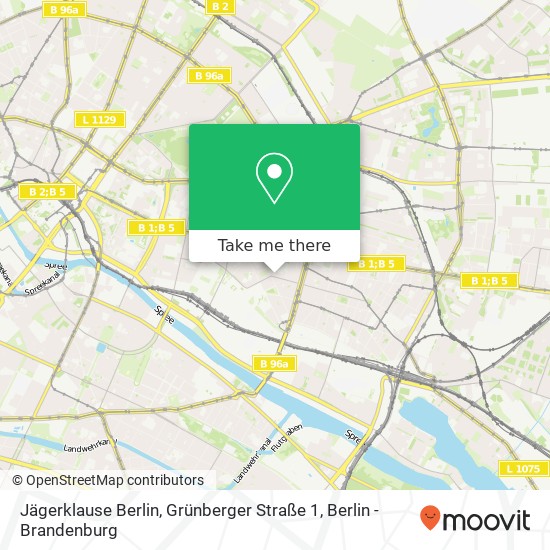 Jägerklause Berlin, Grünberger Straße 1 map