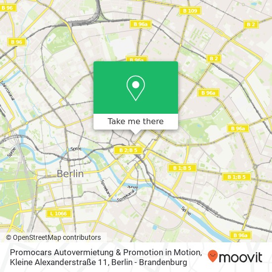 Карта Promocars Autovermietung & Promotion in Motion, Kleine Alexanderstraße 11
