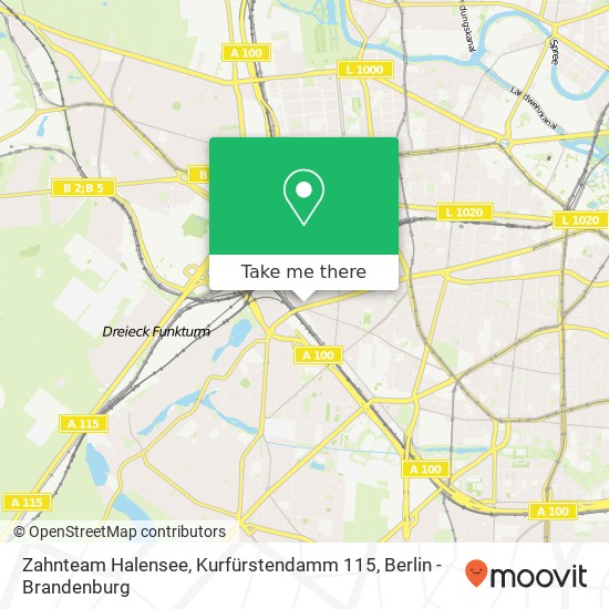 Карта Zahnteam Halensee, Kurfürstendamm 115