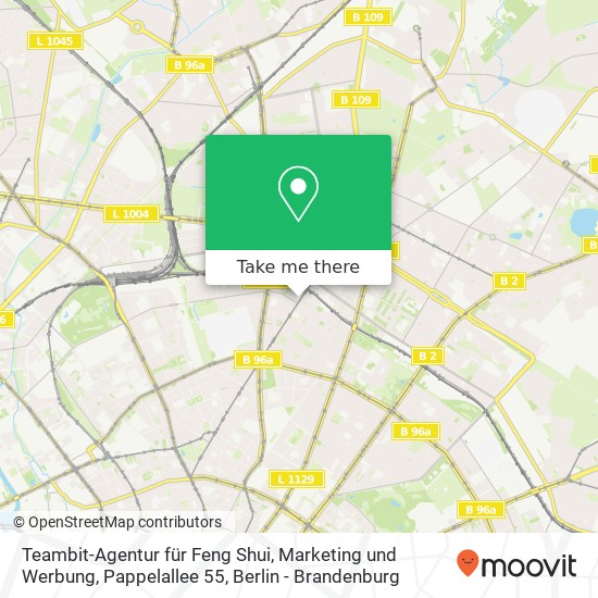 Карта Teambit-Agentur für Feng Shui, Marketing und Werbung, Pappelallee 55