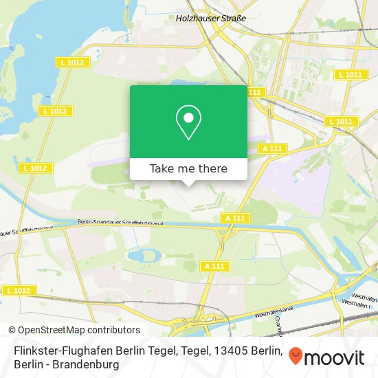 Карта Flinkster-Flughafen Berlin Tegel, Tegel, 13405 Berlin