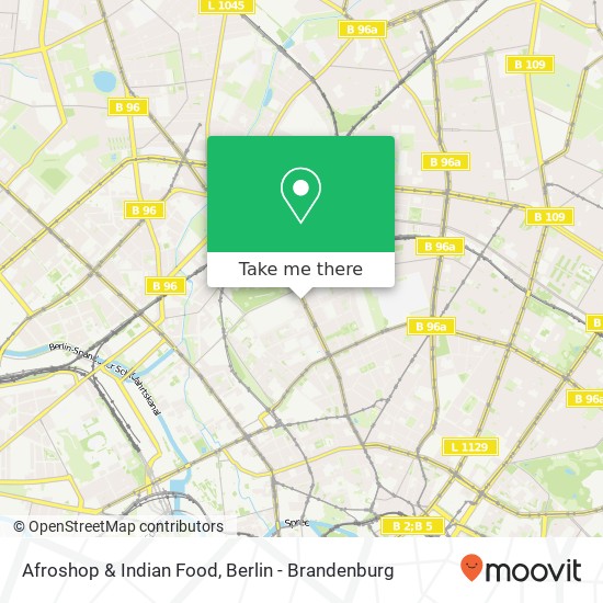 Карта Afroshop & Indian Food, Brunnenstraße 111A