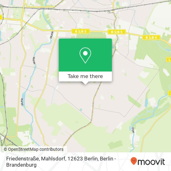 Карта Friedenstraße, Mahlsdorf, 12623 Berlin