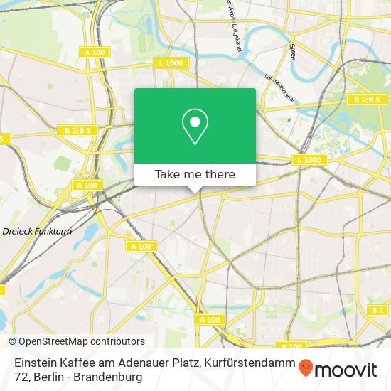Карта Einstein Kaffee am Adenauer Platz, Kurfürstendamm 72