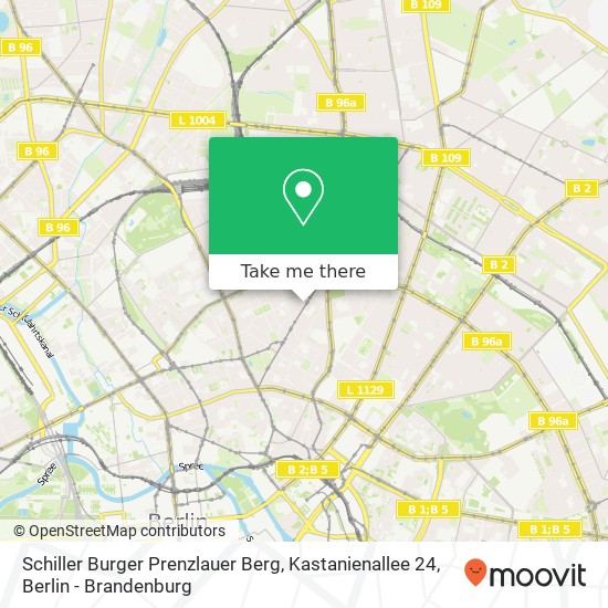 Карта Schiller Burger Prenzlauer Berg, Kastanienallee 24