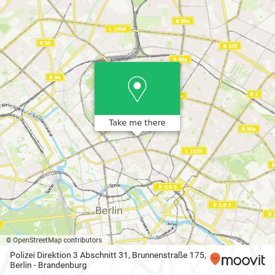 Карта Polizei Direktion 3 Abschnitt 31, Brunnenstraße 175