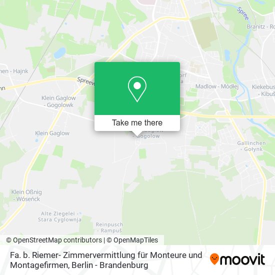 Карта Fa. b. Riemer- Zimmervermittlung für Monteure und Montagefirmen