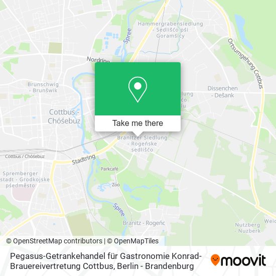 Pegasus-Getrankehandel für Gastronomie Konrad-Brauereivertretung Cottbus map