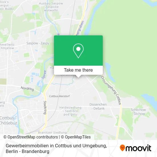 Карта Gewerbeimmobilien in Cottbus und Umgebung