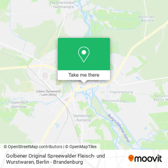 Карта Golbener Original Spreewalder Fleisch- und Wurstwaren