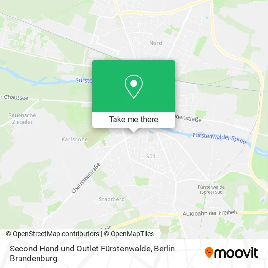 Карта Second Hand und Outlet Fürstenwalde