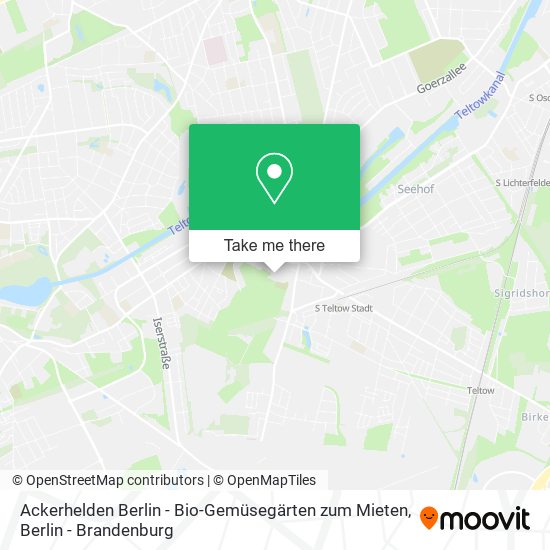Карта Ackerhelden Berlin - Bio-Gemüsegärten zum Mieten