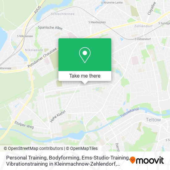 Карта Personal Training, Bodyforming, Ems-Studio-Training, Vibrationstraining in Kleinmachnow-Zehlendorf