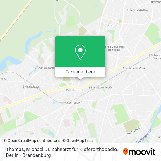 Thomas, Michael Dr. Zahnarzt für Kieferorthopädie map
