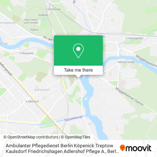 Карта Ambulanter Pflegedienst Berlin Köpenick Treptow Kaulsdorf Friedrichshagen Adlershof Pflege A.