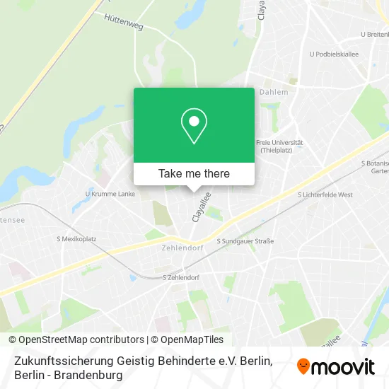 Карта Zukunftssicherung Geistig Behinderte e.V. Berlin