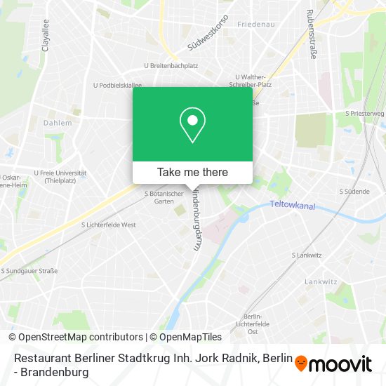 Карта Restaurant Berliner Stadtkrug Inh. Jork Radnik
