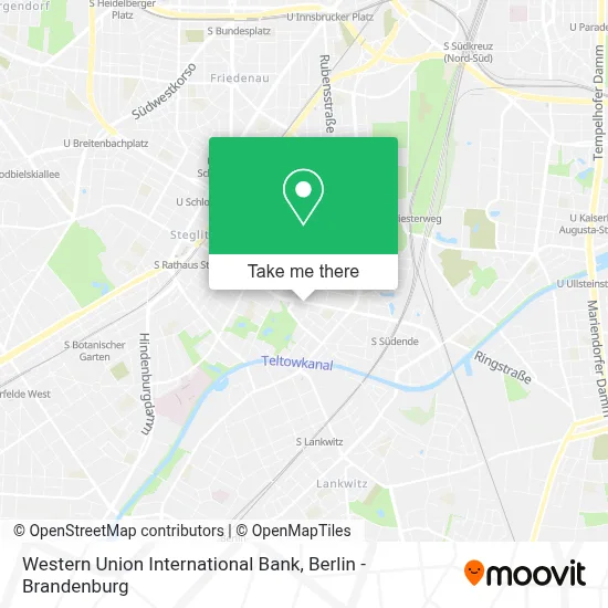 Western Union International Bank map
