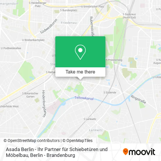 Карта Asada Berlin - Ihr Partner für Schiebetüren und Möbelbau