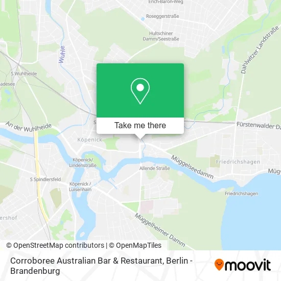 Карта Corroboree Australian Bar & Restaurant