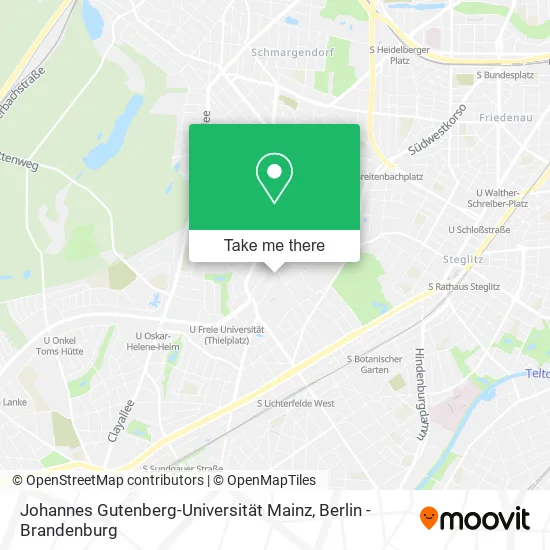 Карта Johannes Gutenberg-Universität Mainz