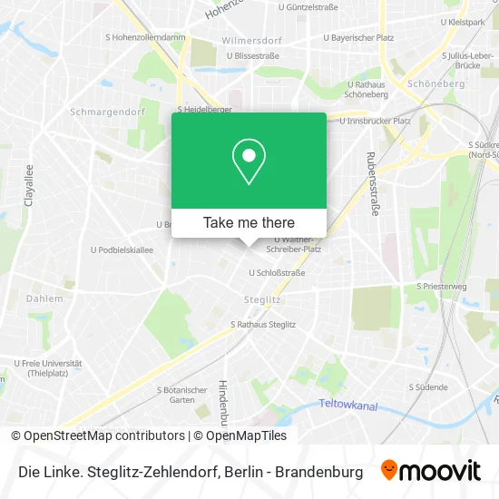 Карта Die Linke. Steglitz-Zehlendorf
