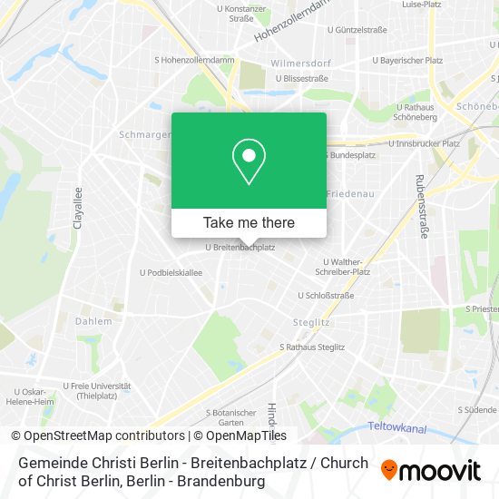 Gemeinde Christi Berlin - Breitenbachplatz / Church of Christ Berlin map