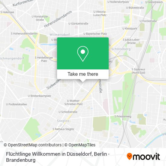 Flüchtlinge Willkommen in Düsseldorf map