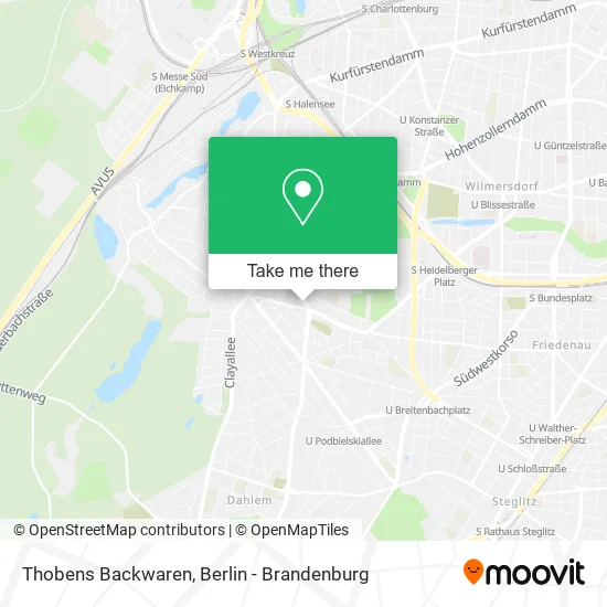 Карта Thobens Backwaren