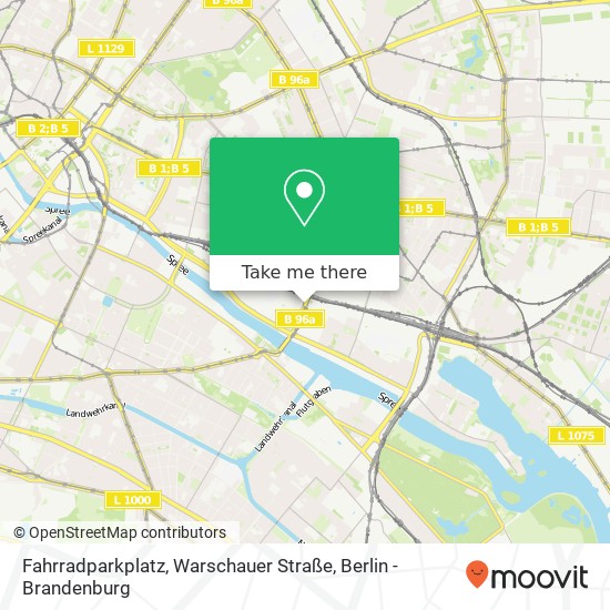 Fahrradparkplatz, Warschauer Straße map