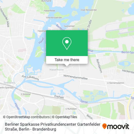 Berliner Sparkasse Privatkundencenter Gartenfelder Straße map